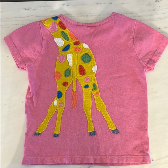 Mini Boden 2-3T Pink Kids Shirt with Giraffe Design on Front and Back - Picture 3 of 3